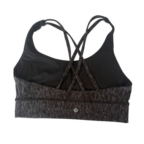 lululemon Energy Longline Bra Medium Support Leopard Camoflouge Size 10 - Picture 3 of 3